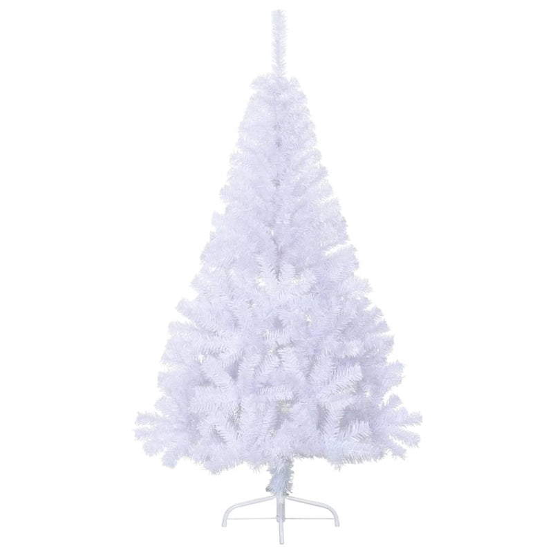 Afbeelding laden in galerijviewer, VidaXL Kunstkerstboom met standaard half 120 cm PVC wit

