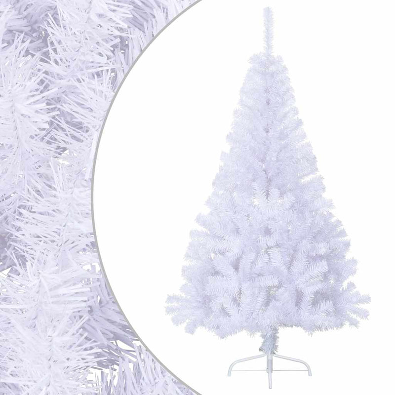 Afbeelding laden in galerijviewer, Vidaxl kunstkerstboom met standaard half 150 cm pvc wit
