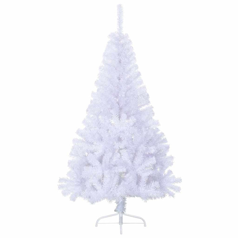 Afbeelding laden in galerijviewer, Vidaxl kunstkerstboom met standaard half 150 cm pvc wit
