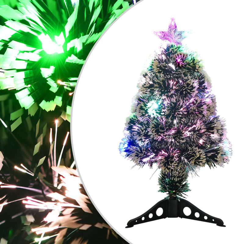 Afbeelding laden in galerijviewer, Vidaxl kerstboom met led 64 cm glasvezel groen en wit
