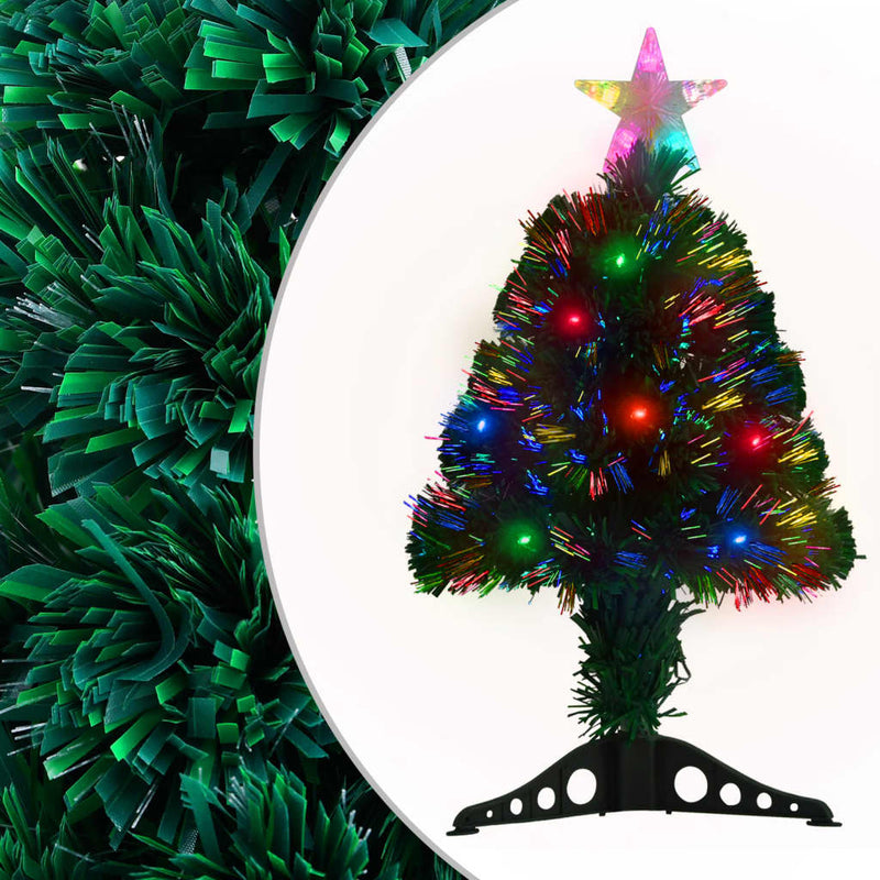 Afbeelding laden in galerijviewer, Vidaxl voorverlichte kerstboom met standaard en led 64 cm glasvezel

