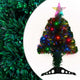 Vidaxl voorverlichte kerstboom met standaard en led 64 cm glasvezel