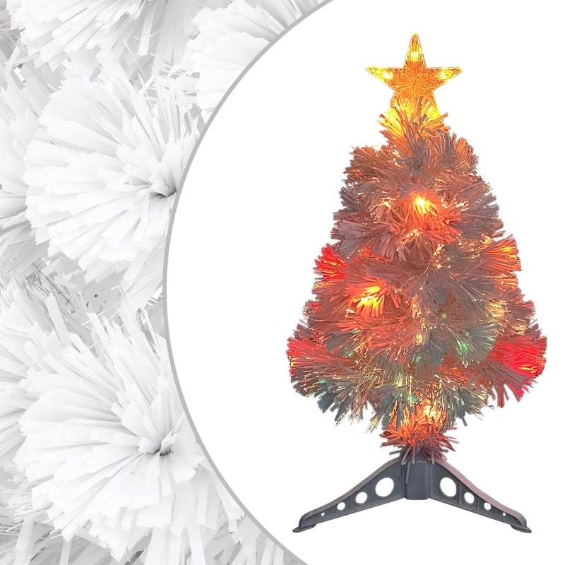 Afbeelding laden in galerijviewer, Vidaxl kunstkerstboom met verlichting 64 cm glasvezel wit
