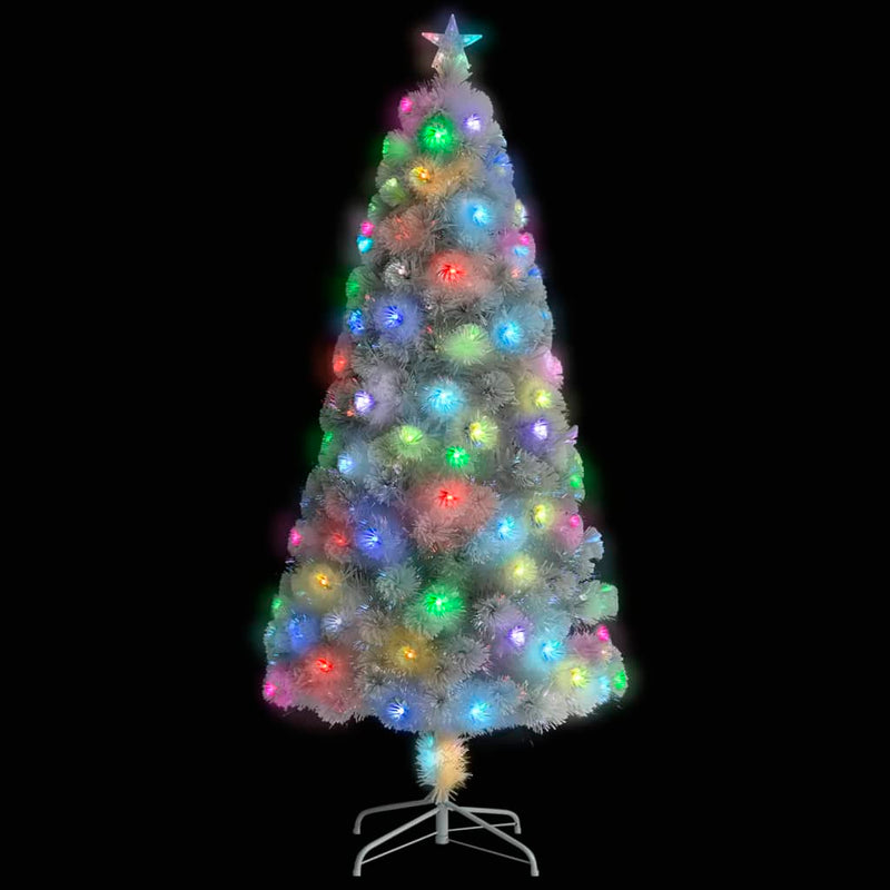Afbeelding laden in galerijviewer, Vidaxl kunstkerstboom met verlichting 150 cm glasvezel wit
