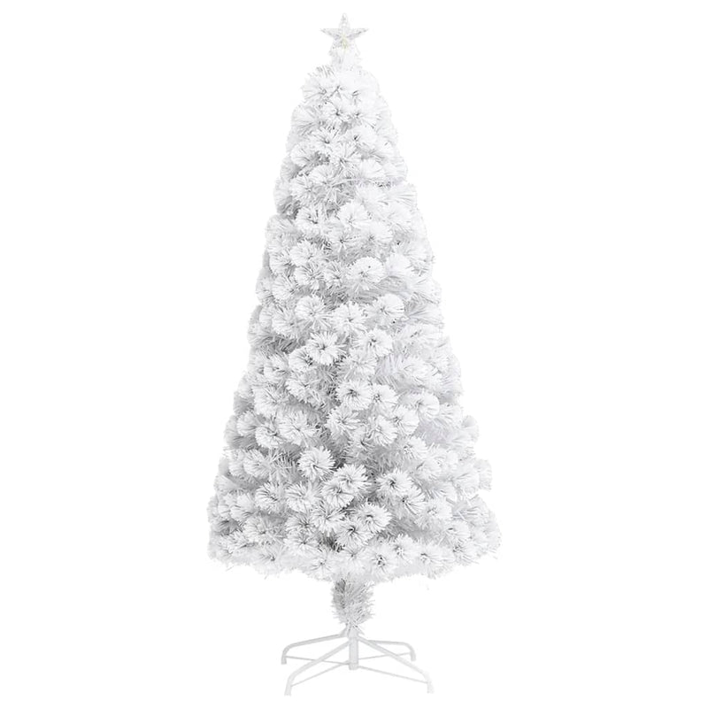 Afbeelding laden in galerijviewer, Vidaxl kunstkerstboom met verlichting 150 cm glasvezel wit
