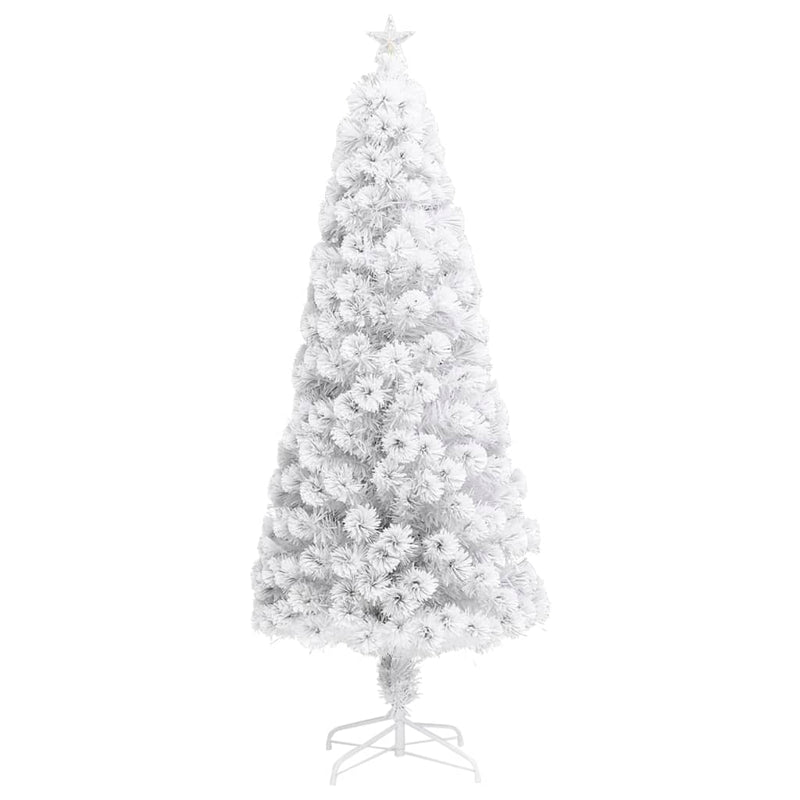 Afbeelding laden in galerijviewer, Vidaxl kunstkerstboom met verlichting 180 cm glasvezel wit
