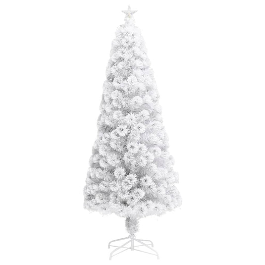 Vidaxl kunstkerstboom met verlichting 180 cm glasvezel wit