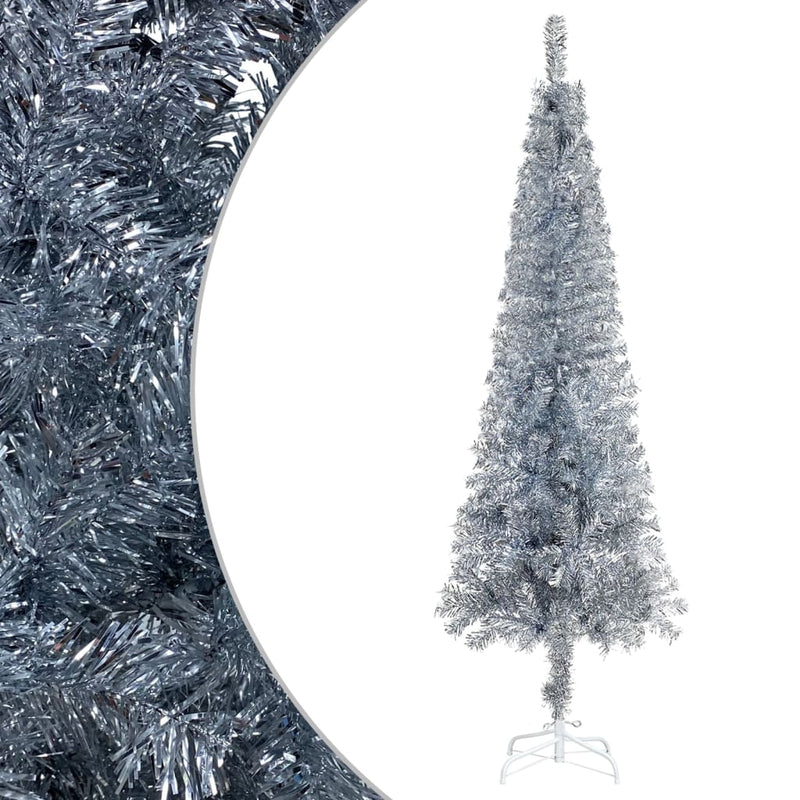 Afbeelding laden in galerijviewer, VidaXL Kerstboom smal 120 cm zilverkleurig
