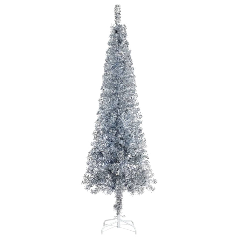 Afbeelding laden in galerijviewer, VidaXL Kerstboom smal 180 cm zilverkleurig
