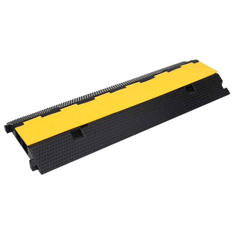 Afbeelding laden in galerijviewer, Vidaxl kabelbeschermers drempel met 2 tunnels 2 st 100 cm rubber

