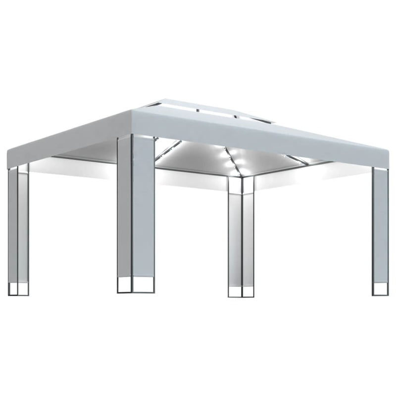 Afbeelding laden in galerijviewer, VidaXL Prieel met LED-lichtslinger 3x4 m wit
