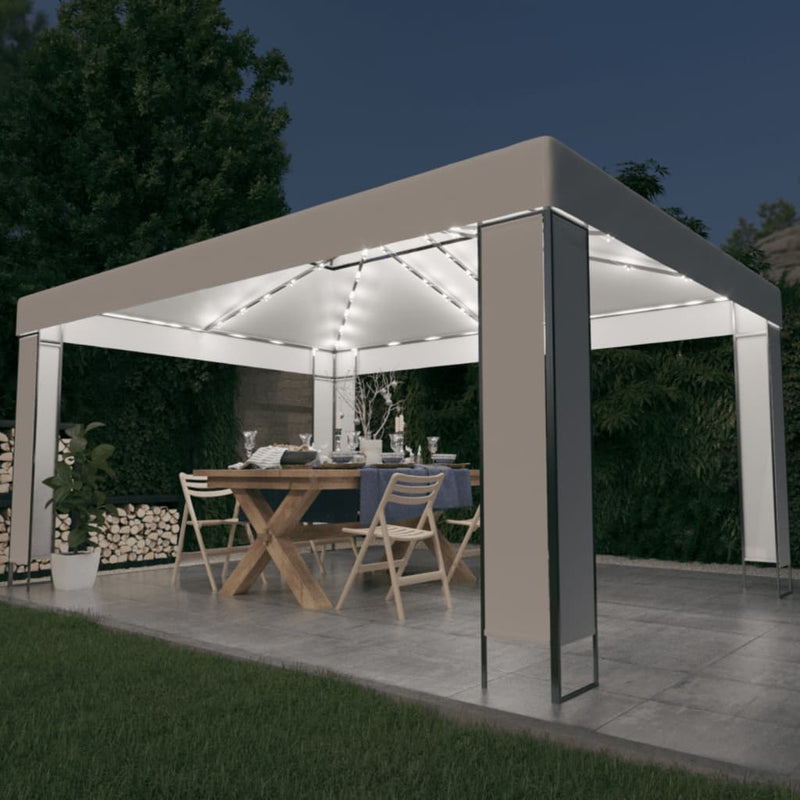Afbeelding laden in galerijviewer, VidaXL Prieel met LED-lichtslinger 3x4 m wit
