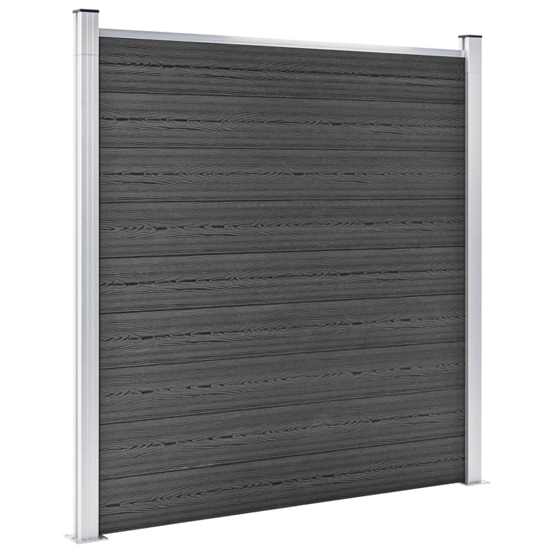 Afbeelding laden in galerijviewer, VidaXL Schuttingpanelenset 792x(105-186) cm HKC zwart
