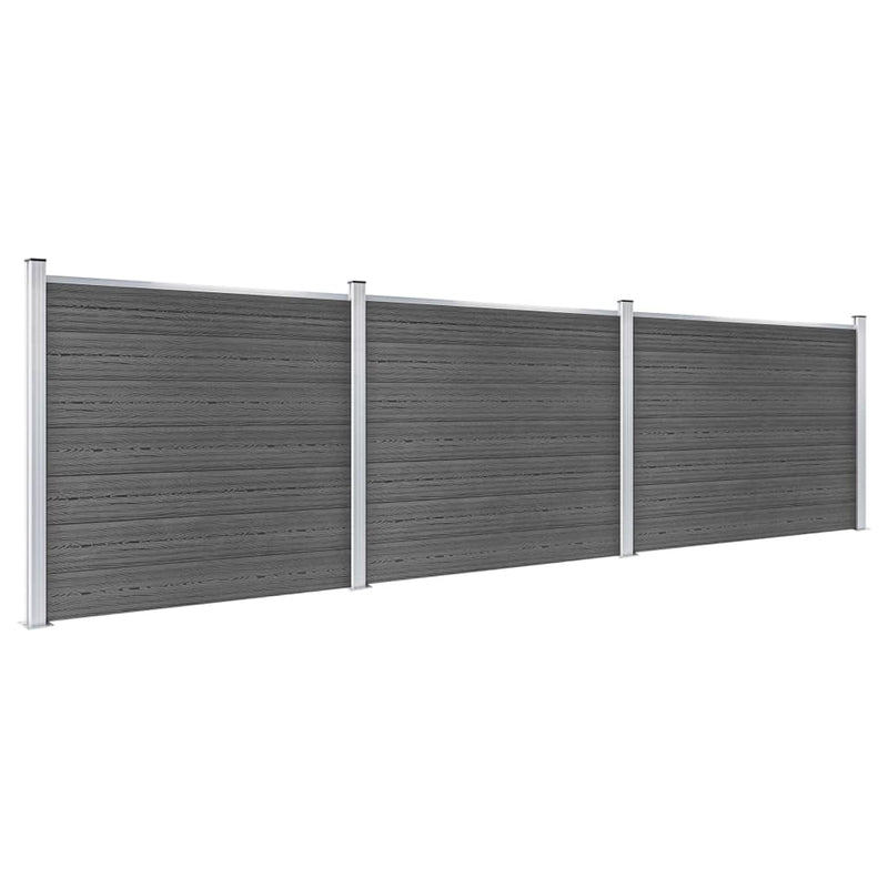 Afbeelding laden in galerijviewer, VidaXL Schuttingpanelenset 526x146 cm HKC zwart
