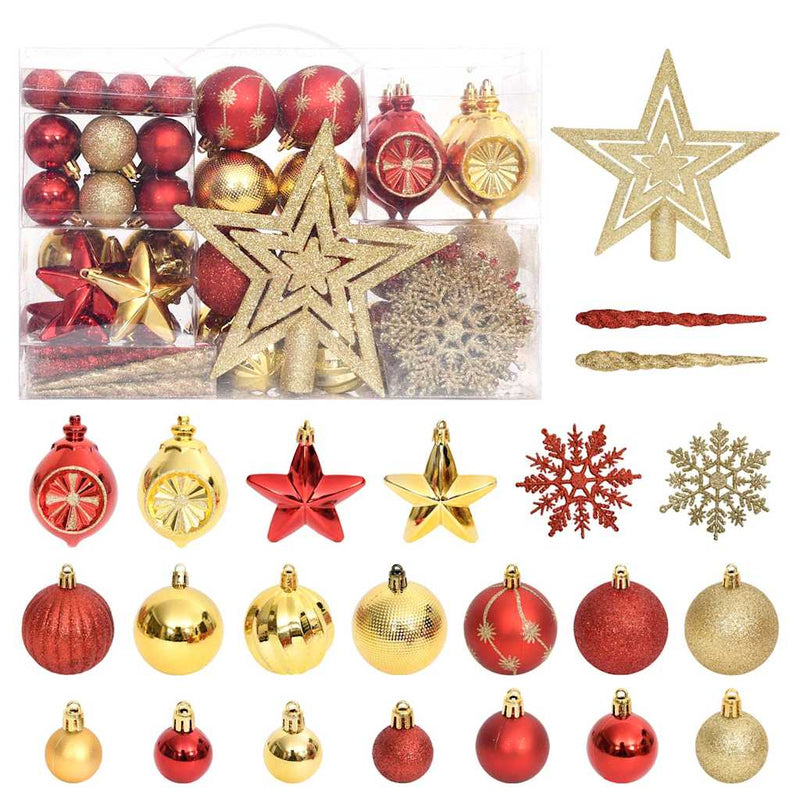 Afbeelding laden in galerijviewer, Vidaxl 108-delige kerstballenset goud en rood
