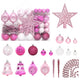 VidaXL 108-delige Kerstballenset wit en roze
