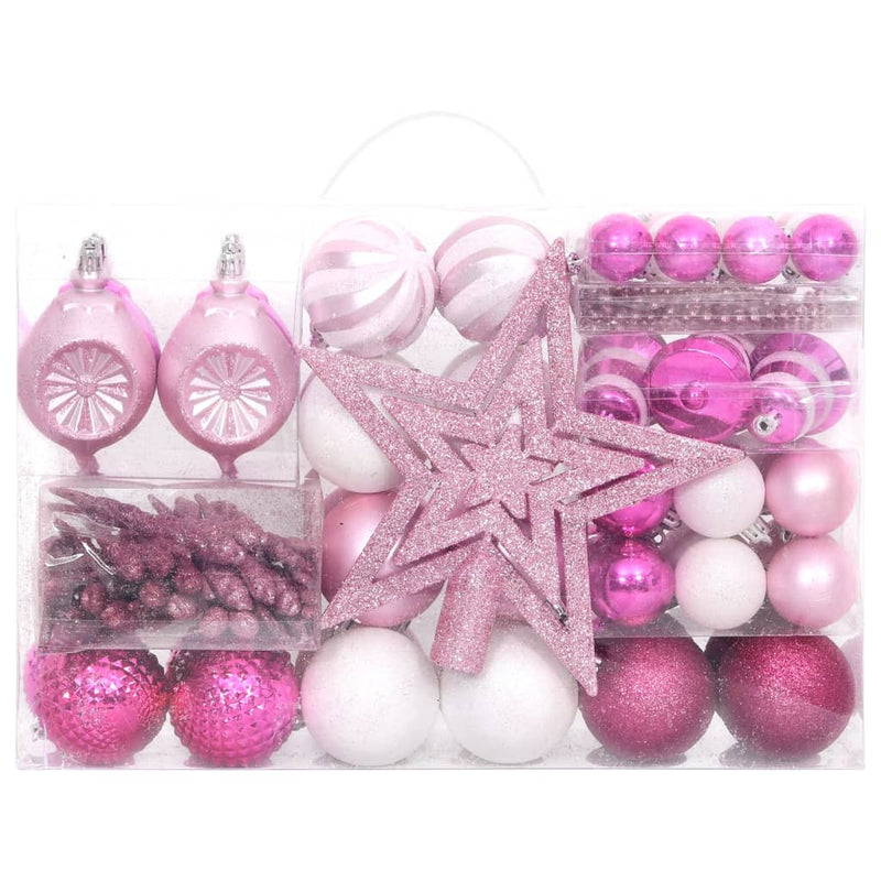 Afbeelding laden in galerijviewer, VidaXL 108-delige Kerstballenset wit en roze
