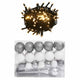 Vidaxl 60-delige kerstballenset met piek en 150 led's wit en grijs