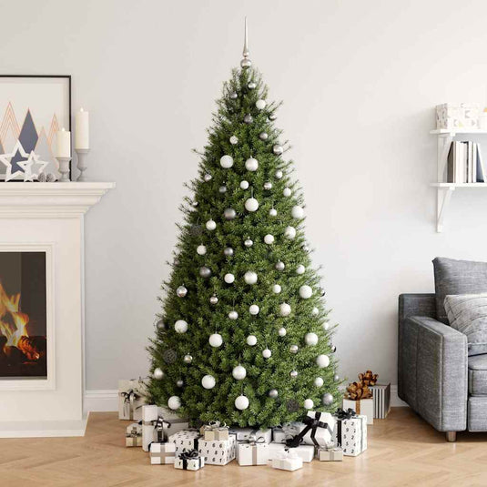 Vidaxl 60-delige kerstballenset met piek en 150 led's wit en grijs