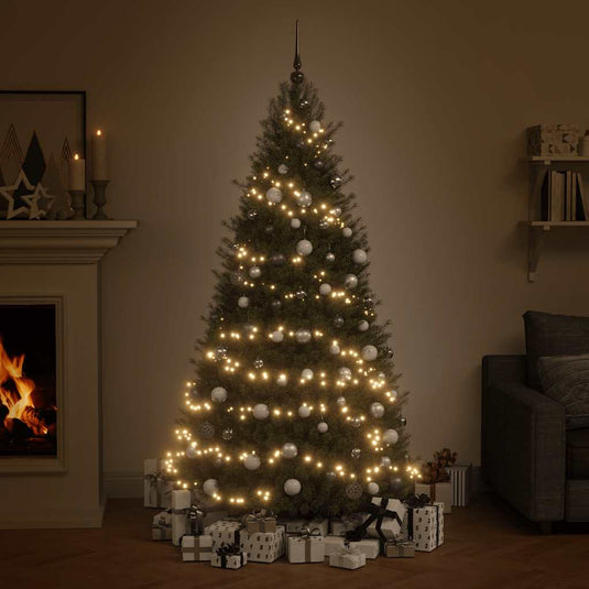 Vidaxl 60-delige kerstballenset met piek en 150 led's wit en grijs