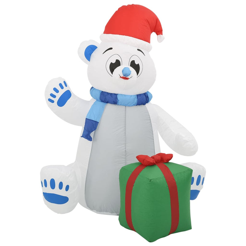 Afbeelding laden in galerijviewer, Vidaxl kerstfiguur ijsbeer opblaasbaar led binnen en buiten 2,4 m
