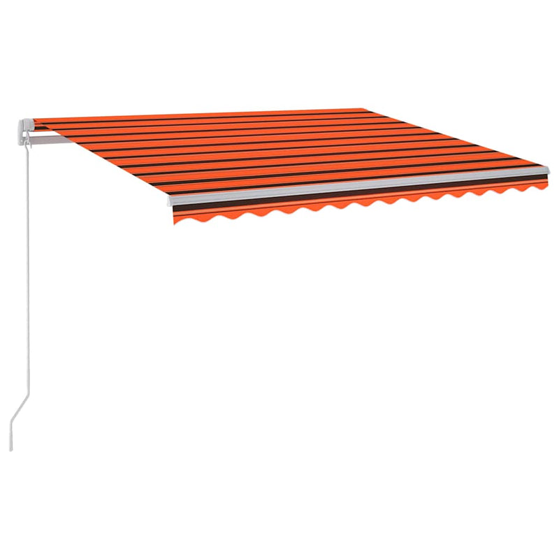 Afbeelding laden in galerijviewer, Vidaxl luifel handmatig uittrekbaar met led 300x250 cm oranje en bruin
