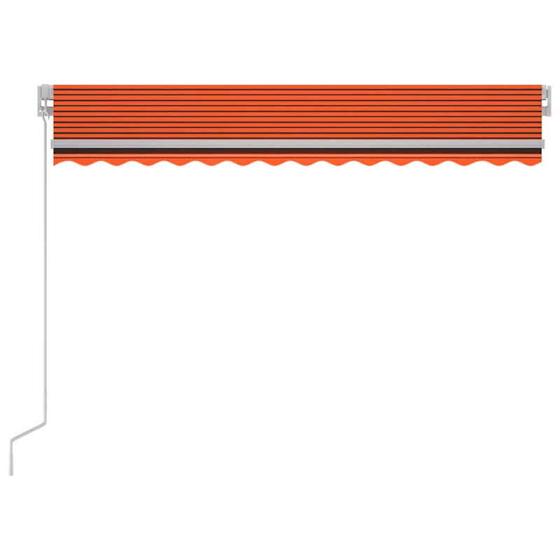 Afbeelding laden in galerijviewer, Vidaxl luifel handmatig uittrekbaar met led 300x250 cm oranje en bruin
