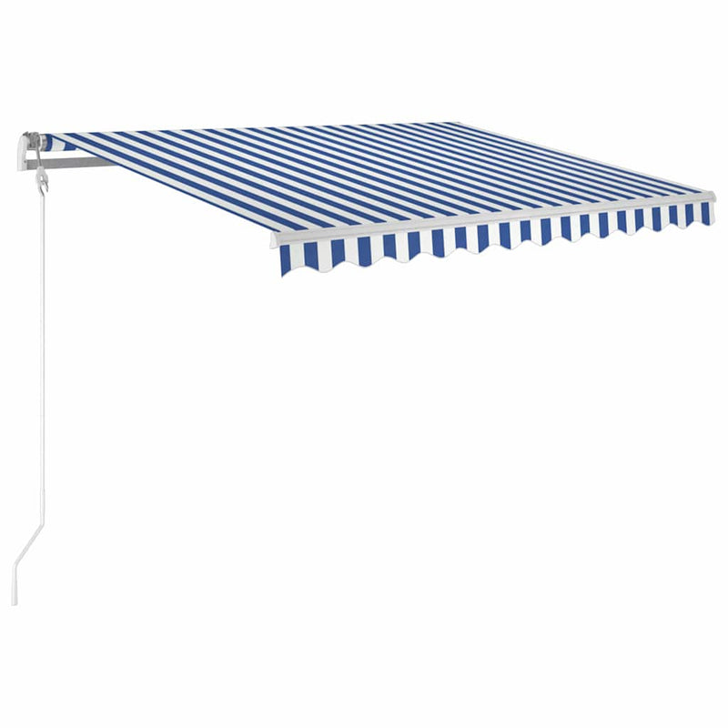 Afbeelding laden in galerijviewer, Vidaxl luifel automatisch uittrekbaar 300x250 cm blauw en wit
