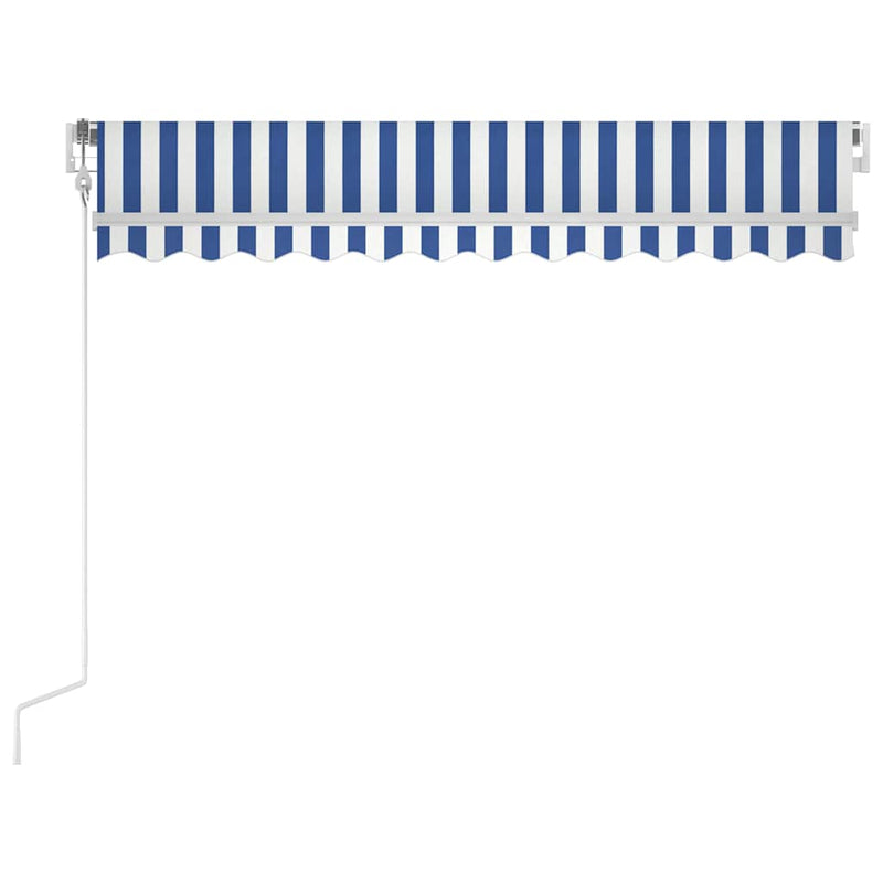 Afbeelding laden in galerijviewer, Vidaxl luifel automatisch uittrekbaar 300x250 cm blauw en wit
