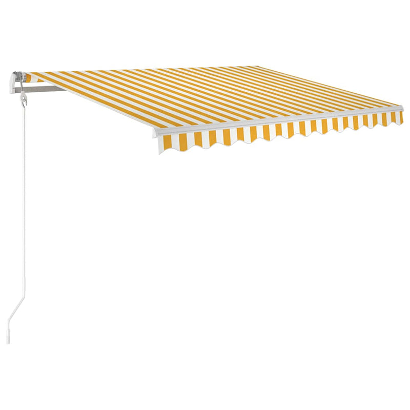 Afbeelding laden in galerijviewer, Vidaxl luifel automatisch met led en windsensor 300x250 cm geel en wit
