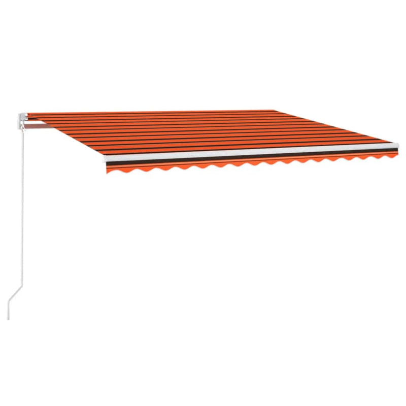 Afbeelding laden in galerijviewer, Vidaxl luifel handmatig uittrekbaar met led 400x300 cm oranje en bruin
