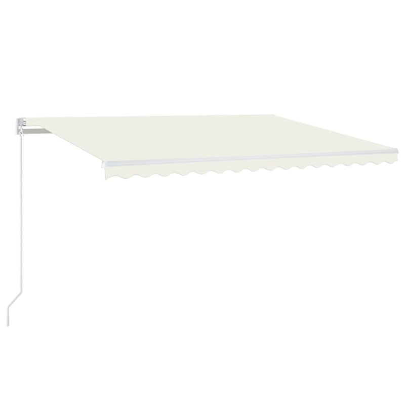 Afbeelding laden in galerijviewer, VidaXL Luifel handmatig uittrekbaar met LED 400x350 cm crèmekleurig
