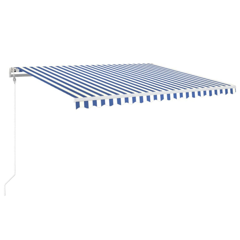Afbeelding laden in galerijviewer, VidaXL Luifel automatisch uittrekbaar 450x350 cm blauw en wit
