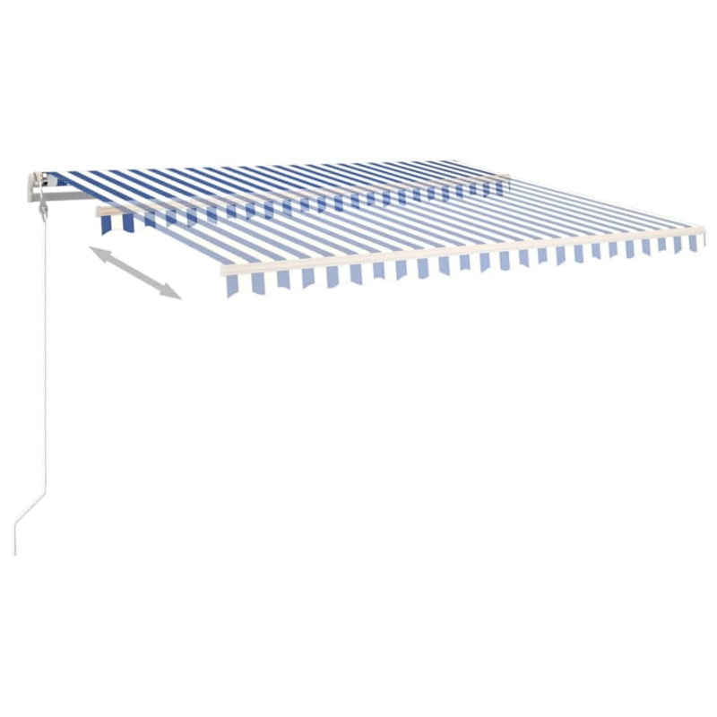 Afbeelding laden in galerijviewer, VidaXL Luifel automatisch uittrekbaar 450x350 cm blauw en wit
