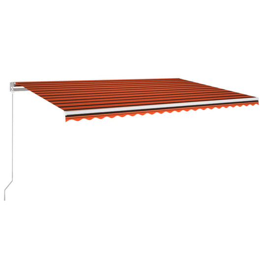 VidaXL Luifel handmatig uittrekbaar met LED 500x350 cm oranje en bruin