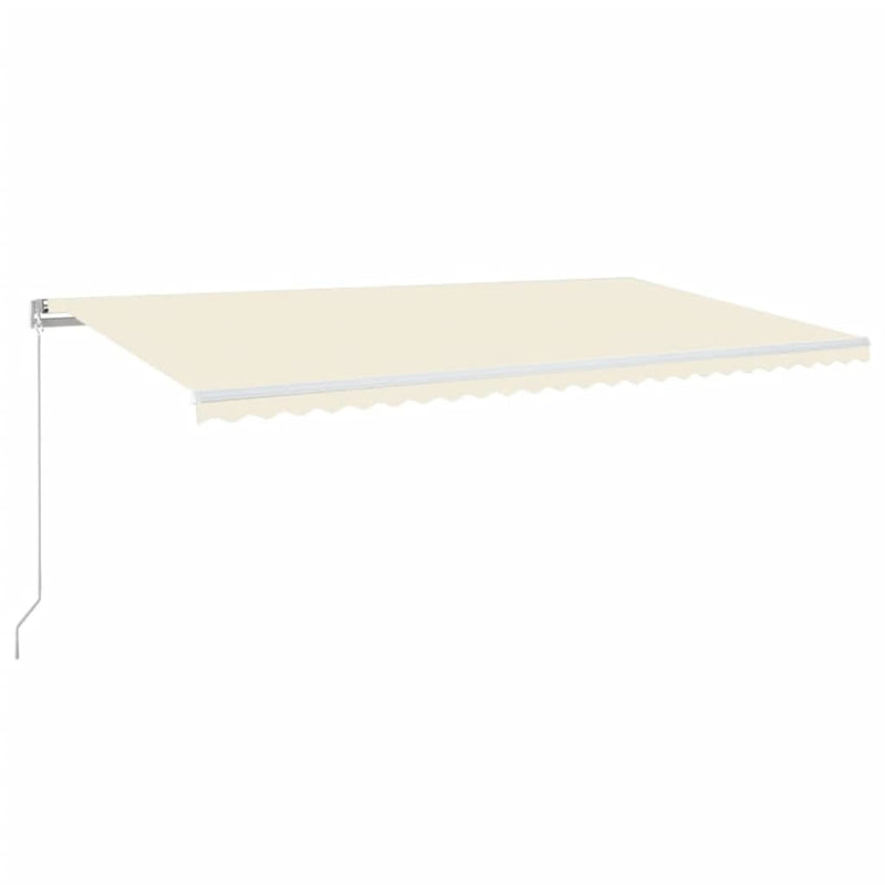 Afbeelding laden in galerijviewer, VidaXL Luifel handmatig uittrekbaar met LED 600x350 cm crèmekleurig
