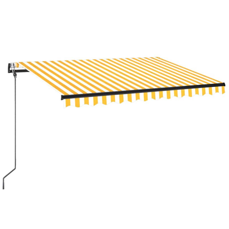 Afbeelding laden in galerijviewer, Vidaxl luifel automatisch met led en windsensor 350x250 cm geel en wit
