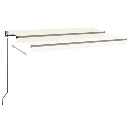 VidaXL Luifel automatisch met LED en windsensor 500x300 cm crèmekleur