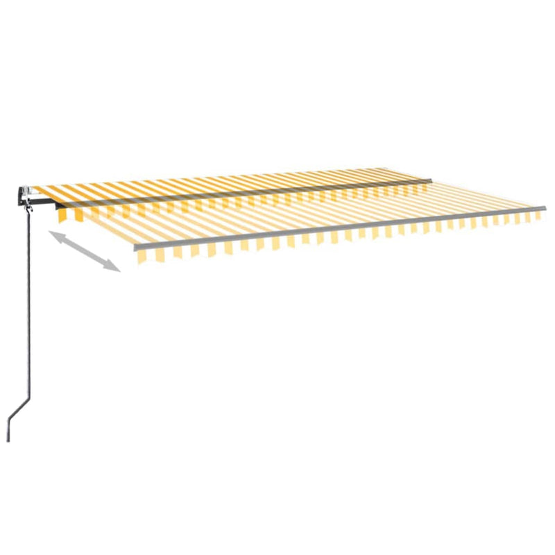 Afbeelding laden in galerijviewer, VidaXL Luifel automatisch met LED en windsensor 500x300 cm geel en wit
