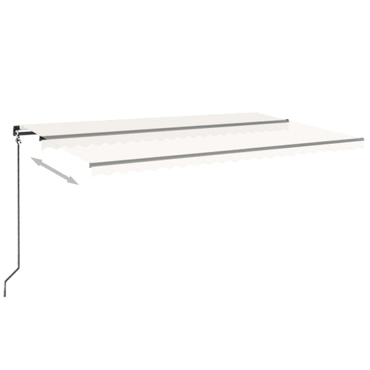VidaXL Luifel handmatig uittrekbaar 500x350 cm crèmekleurig