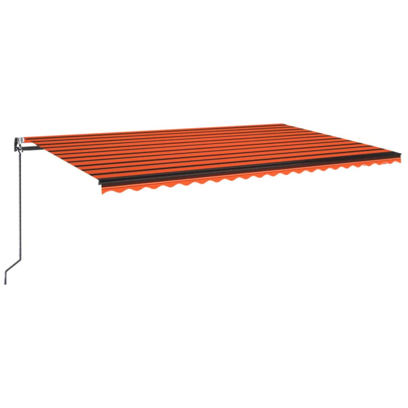 Afbeelding laden in galerijviewer, VidaXL Luifel automatisch met LED windsensor 500x350 cm oranje bruin
