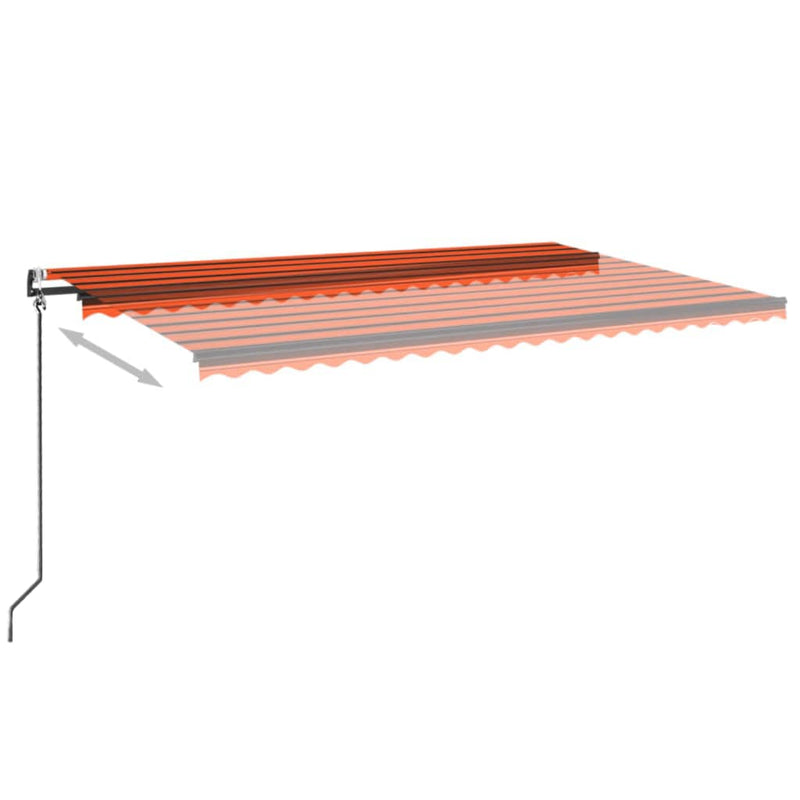 Afbeelding laden in galerijviewer, VidaXL Luifel automatisch met LED windsensor 500x350 cm oranje bruin
