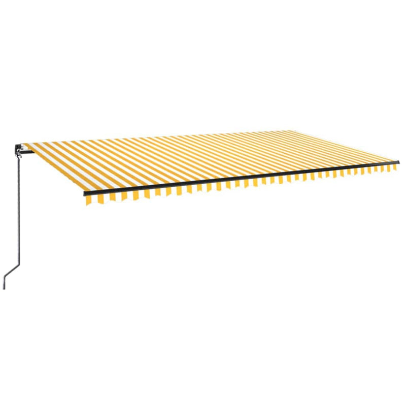 Afbeelding laden in galerijviewer, VidaXL Luifel handmatig uittrekbaar 600x350 cm geel en wit
