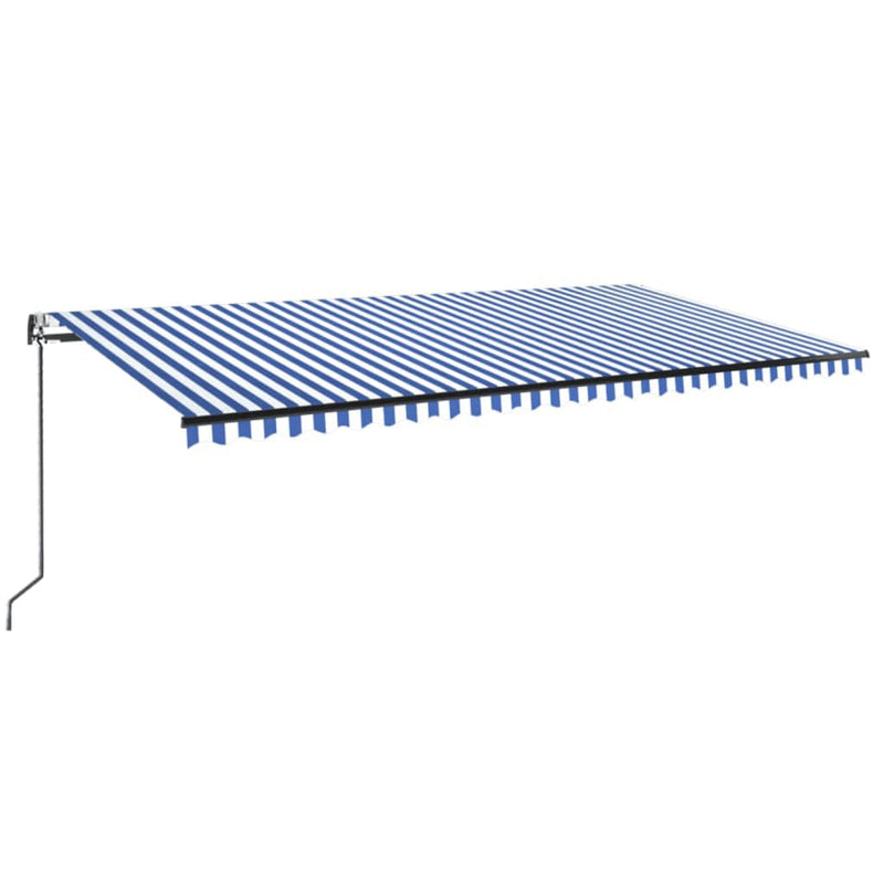 Afbeelding laden in galerijviewer, VidaXL Luifel automatisch uittrekbaar 600x350 cm blauw en wit
