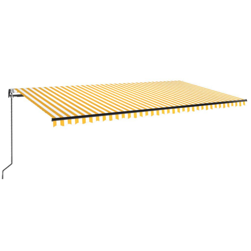 Afbeelding laden in galerijviewer, VidaXL Luifel automatisch met LED en windsensor 600x350 cm geel en wit
