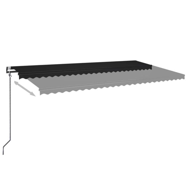 Afbeelding laden in galerijviewer, VidaXL Luifel automatisch met LED en windsensor 600x350 cm antraciet
