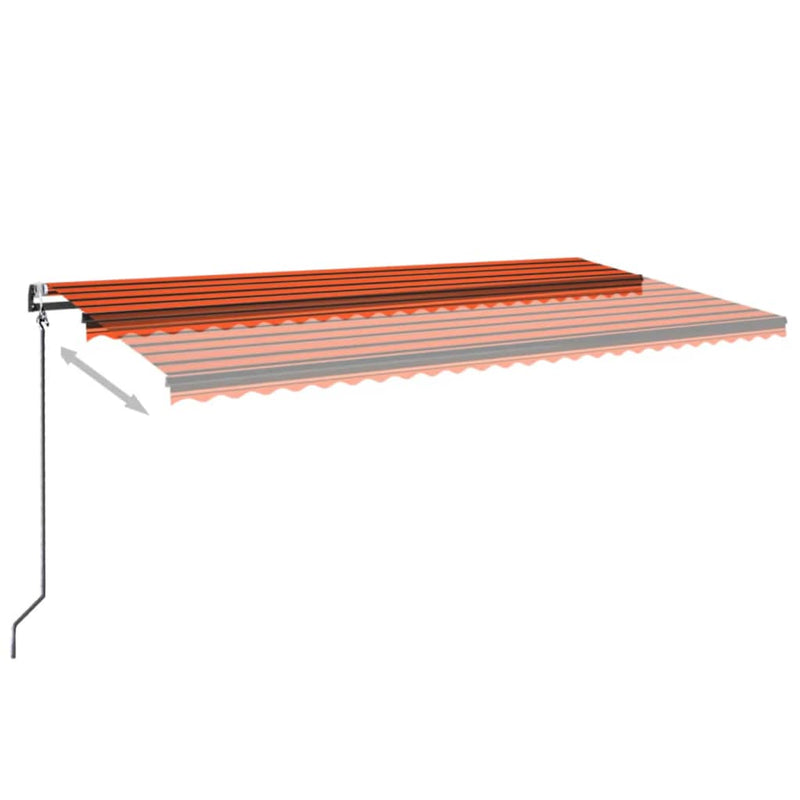 Afbeelding laden in galerijviewer, VidaXL Luifel automatisch met LED windsensor 600x350 cm oranje bruin

