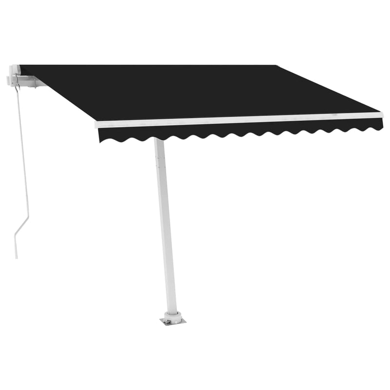 Afbeelding laden in galerijviewer, VidaXL Luifel handmatig uittrekbaar met LED 300x250 cm antracietkleur
