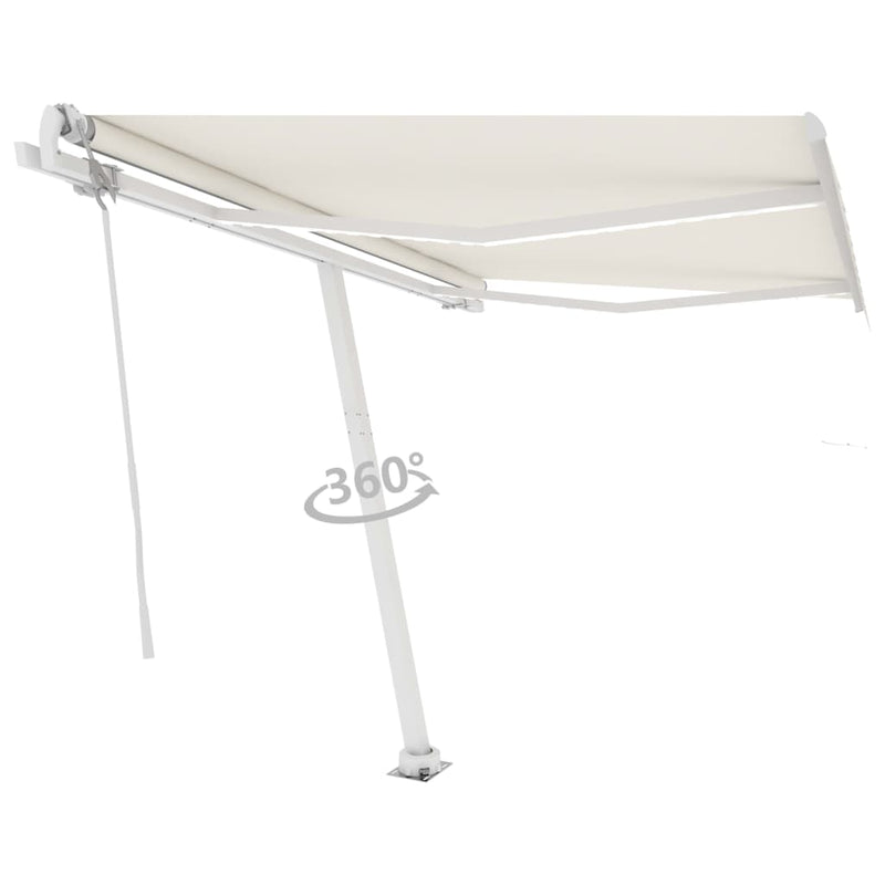 Afbeelding laden in galerijviewer, VidaXL Luifel automatisch met LED en windsensor 350x250 cm crèmekleur
