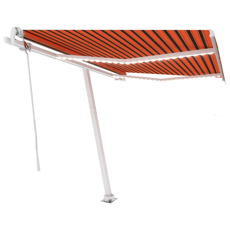 Afbeelding laden in galerijviewer, VidaXL Luifel automatisch met LED windsensor 350x250 cm oranje bruin
